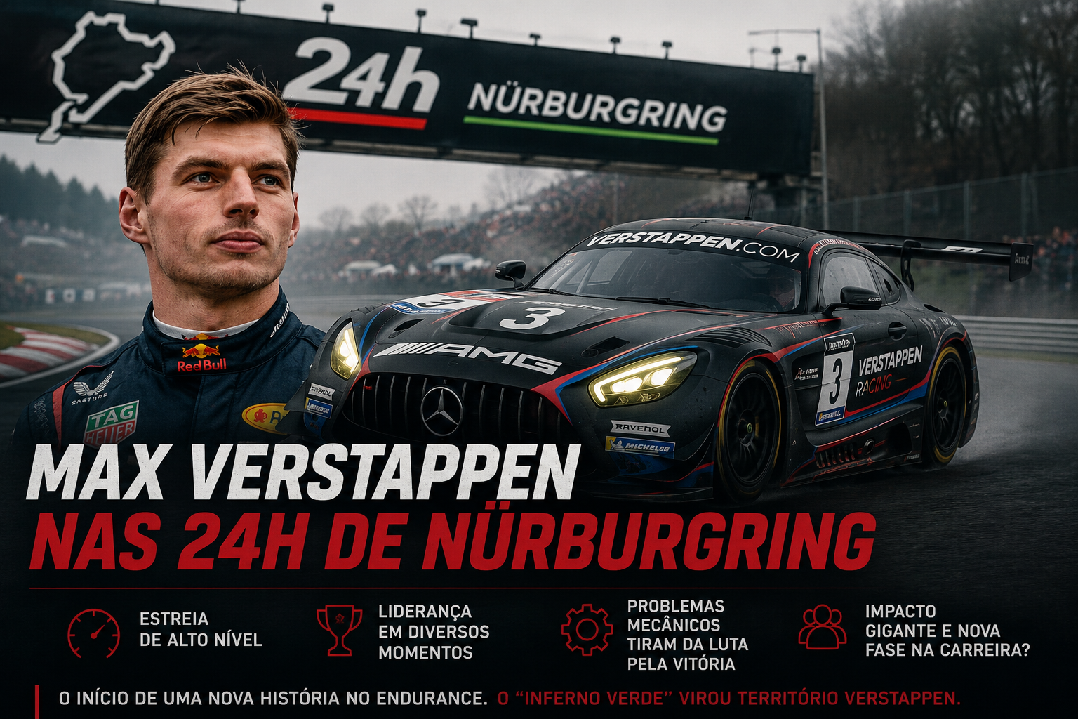 Max Verstappen encara o “Inferno Verde” nas 24 Horas de Nürburgring